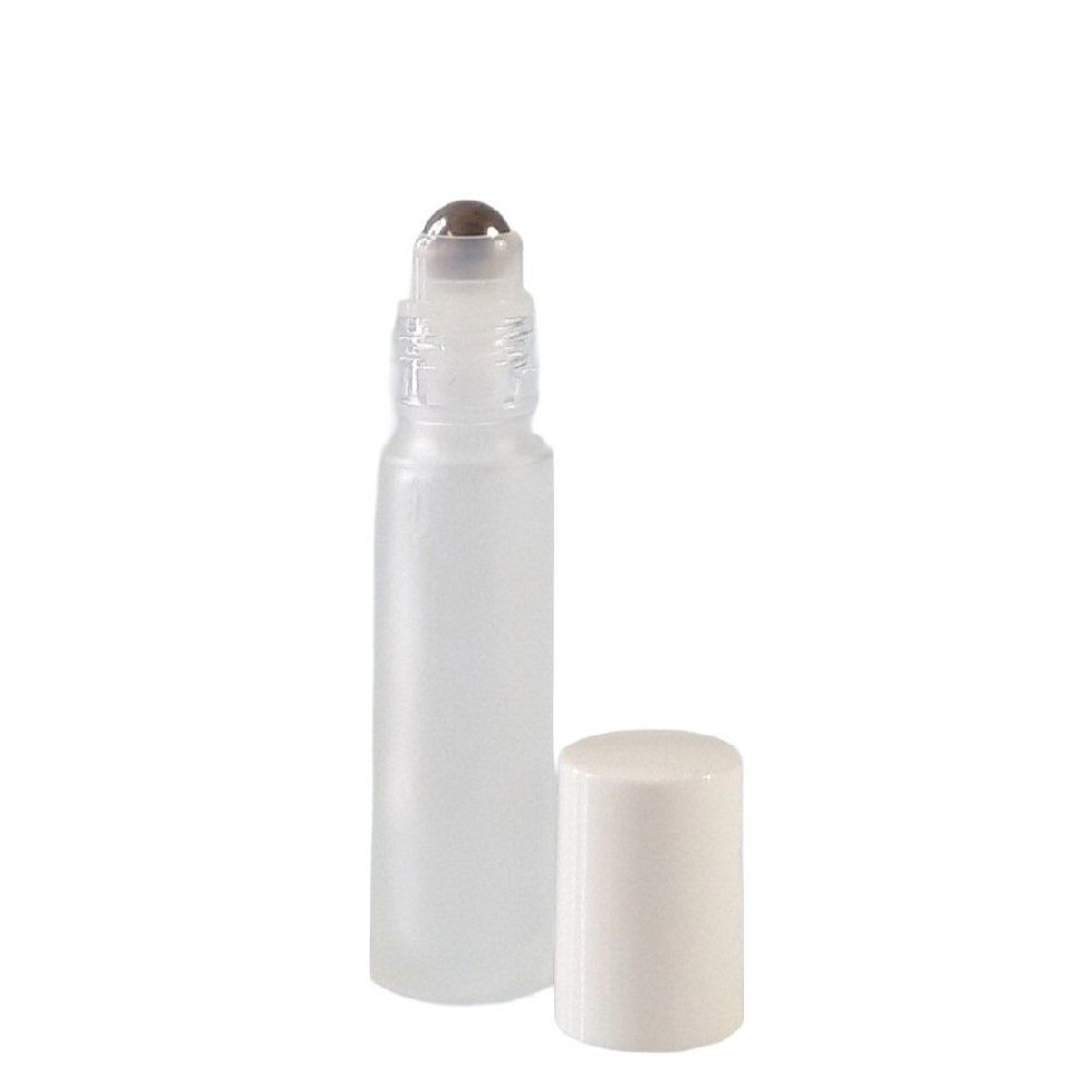 ROLL ON 9 ml peskano steklo kovinska kroglica in bel pokrov